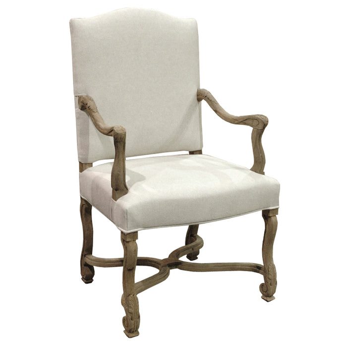 GJ Styles - Dafny Arm Chair Distressed Oak/ Linen (Set of 2) - SN92 - GreatFurnitureDeal