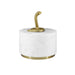 Worlds Away - White Marble Container With Brass Snake Top And Bottom Brass Rim - SNAPE - GreatFurnitureDeal