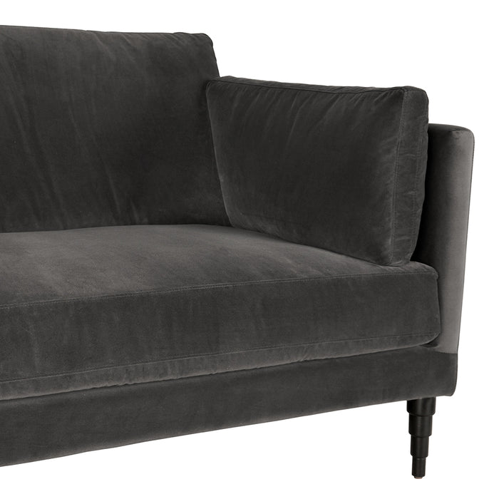 Noir Furniture - Andalusia Sofa in Grey Velvet - SOF330GRV - GreatFurnitureDeal