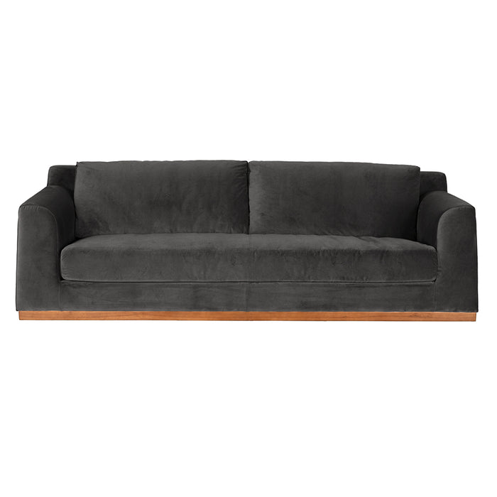 Noir Furniture - Seville Sofa in Grey Velvet - SOF331GRV - GreatFurnitureDeal