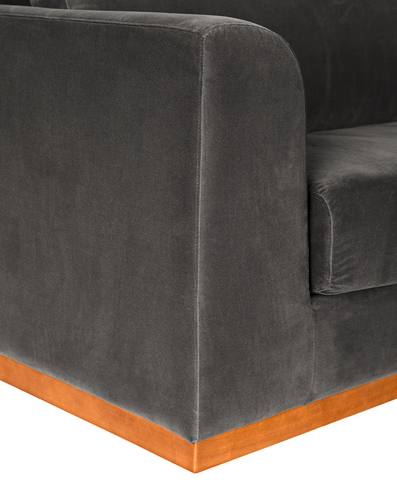 Noir Furniture - Seville Sofa in Grey Velvet - SOF331GRV - GreatFurnitureDeal