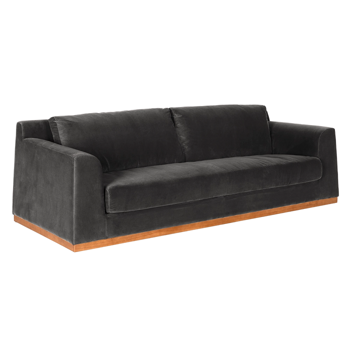 Noir Furniture - Seville Sofa in Grey Velvet - SOF331GRV - GreatFurnitureDeal
