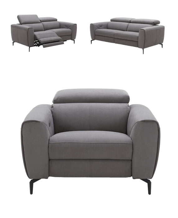J&M Furniture - Lorenzo 3 Piece Motion Living Room Set in Grey - 18823-SLC-GREY