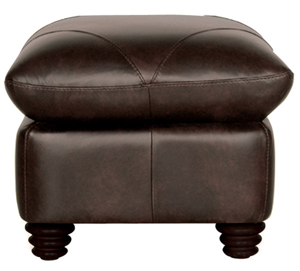 Mariano Italian Leather Furniture - Solomon Ottoman in Choca - SOLOMON-O