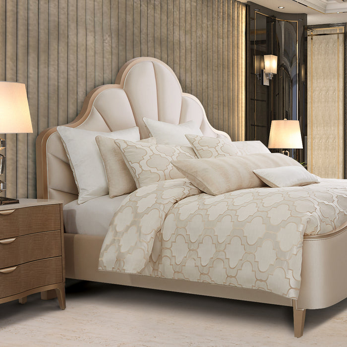 AICO Furniture - Spectrum 10 Piece Queen Comforter Set Pearl - BCS-QS10-SPCTRM-PERL - GreatFurnitureDeal