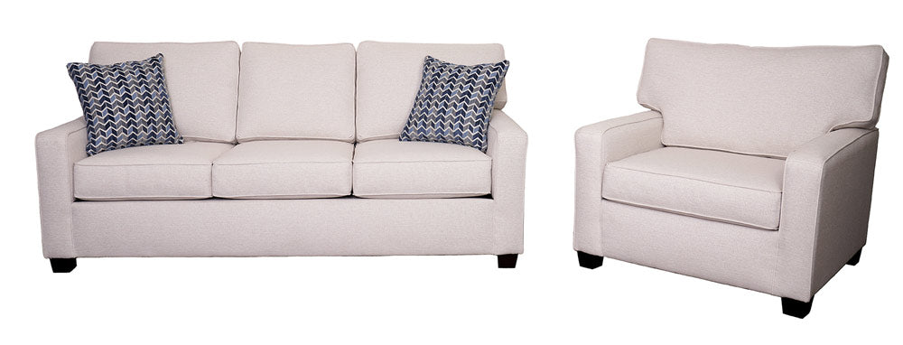 Mariano Italian Leather Furniture - Staley 2 Sofa Set in Boomerang Denim - 9200-30-10