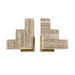 Worlds Away - Pair Of Natural Travertine Stair Step Bookends With Brass Detail - STEPS - GreatFurnitureDeal