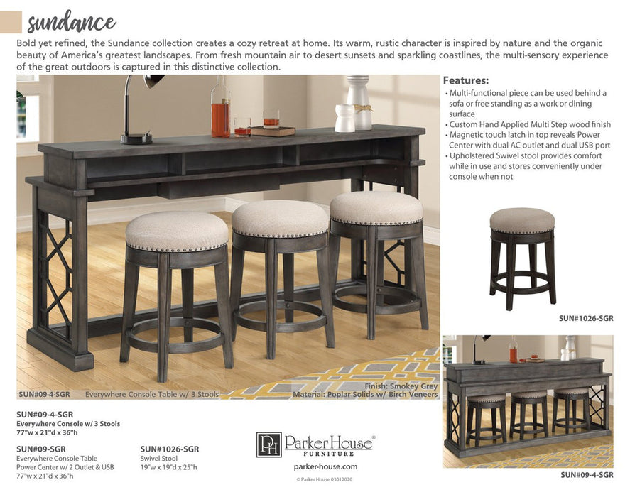 Parker House - Sundance Swivel Stool (Set of 2) in Smokey Grey - SUN#1026-SGR - GreatFurnitureDeal