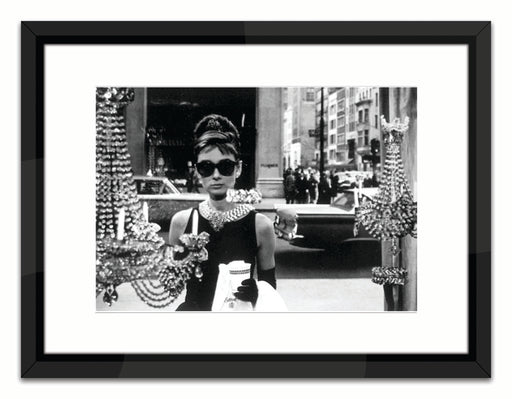 Worlds Away - Shopping At Tiffany'S (32 X 24) Black And White Print With Black Lacquer Frame - SVL101 - GreatFurnitureDeal