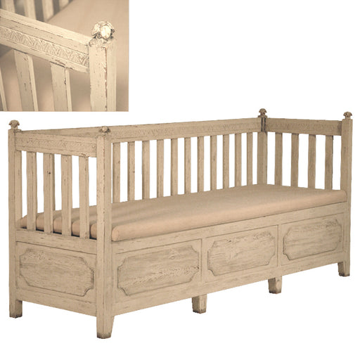 GJ Styles - Gustavian Slat Back W/ Lge Front Rail Bench - SW06 - GreatFurnitureDeal