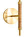 Worlds Away - Rechargeable Wall Sconce With Wrapped Rattan Pole In Brass With White Linen Shade - SYLVIA - GreatFurnitureDeal