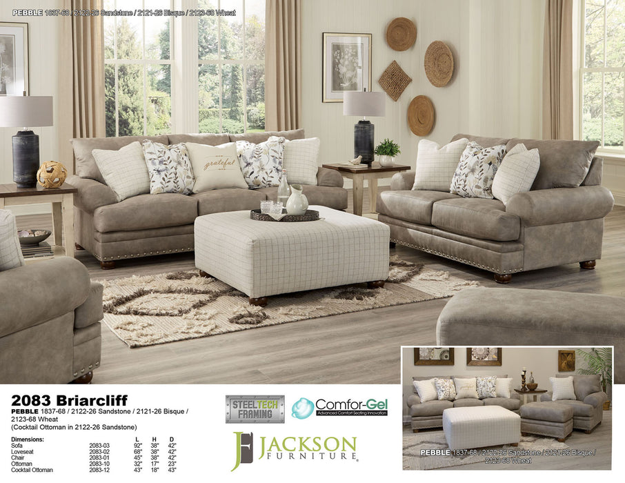 Jackson Furniture - Briarcliff 4 Piece Living Room Set in Pebble/Sandstone - 2083-03-02-01-12-PEBBLE - GreatFurnitureDeal
