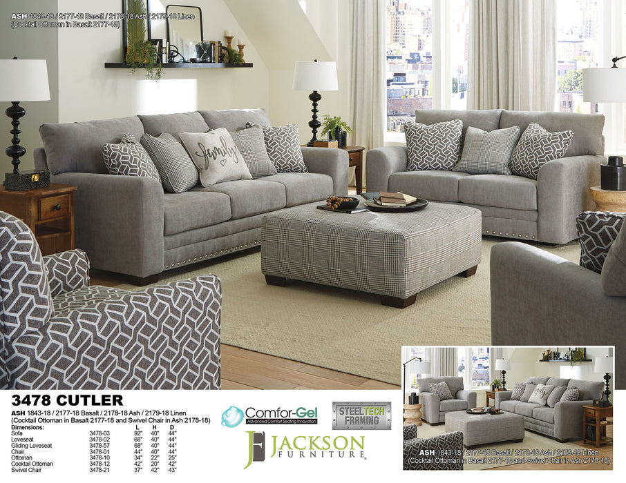Jackson Furniture - Cutler Sofa in Ash - 3478-03-ASH