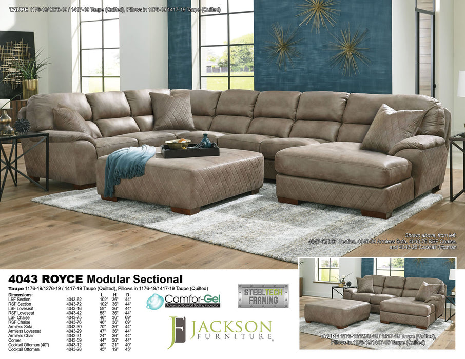 Jackson Furniture - Royce 2 Piece Modular Sectional in Taupe - 4043-62-76-TAUPE - GreatFurnitureDeal