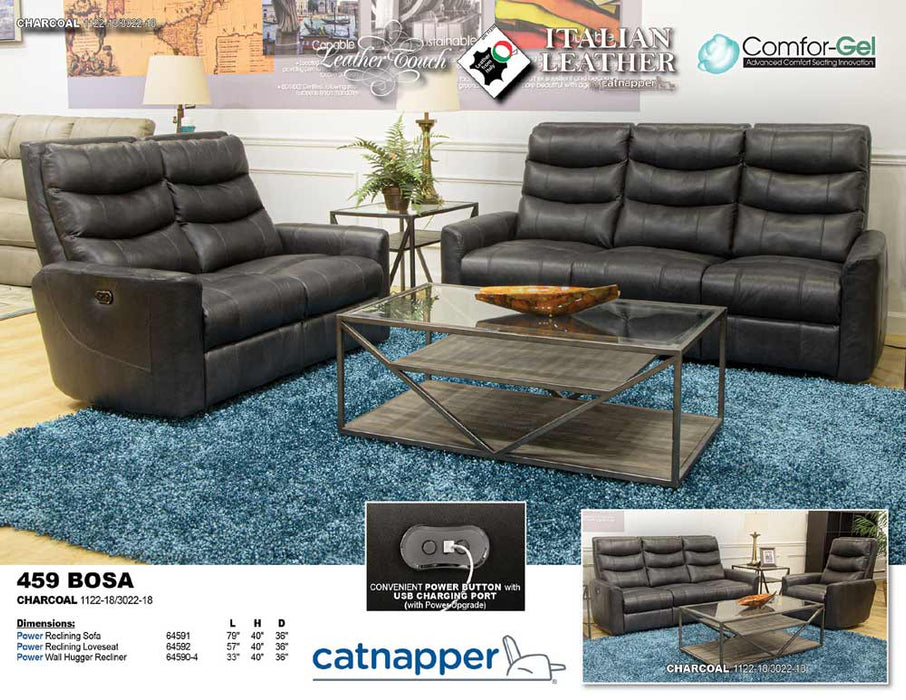Catnapper - Bosa Power Reclining Sofa in Charcoal - 64591-CHARCOAL - GreatFurnitureDeal