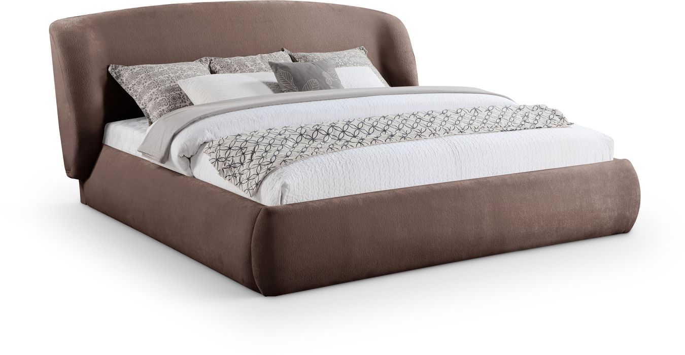 Meridian Furniture - Sandro Brown Chenille Fabric Upholstered King Bed - SandroBrown-K - GreatFurnitureDeal