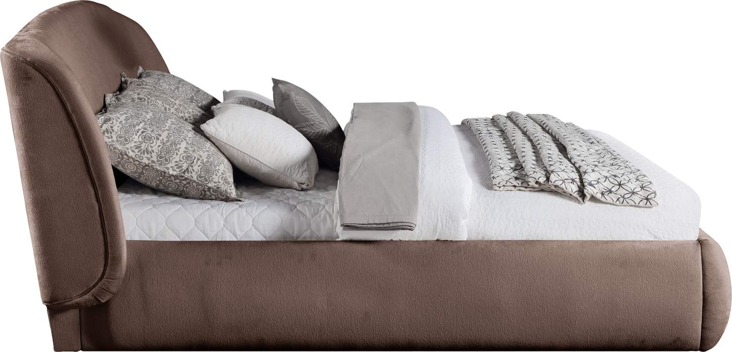 Meridian Furniture - Sandro Brown Chenille Fabric Upholstered King Bed - SandroBrown-K - GreatFurnitureDeal