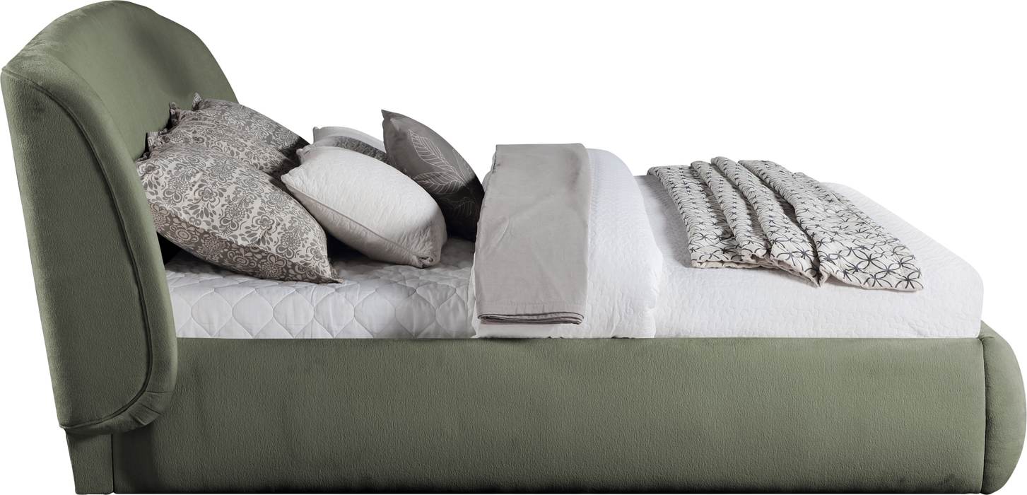 Meridian Furniture - Sandro Green Chenille Fabric Upholstered King Bed - SandroGreen-K - GreatFurnitureDeal