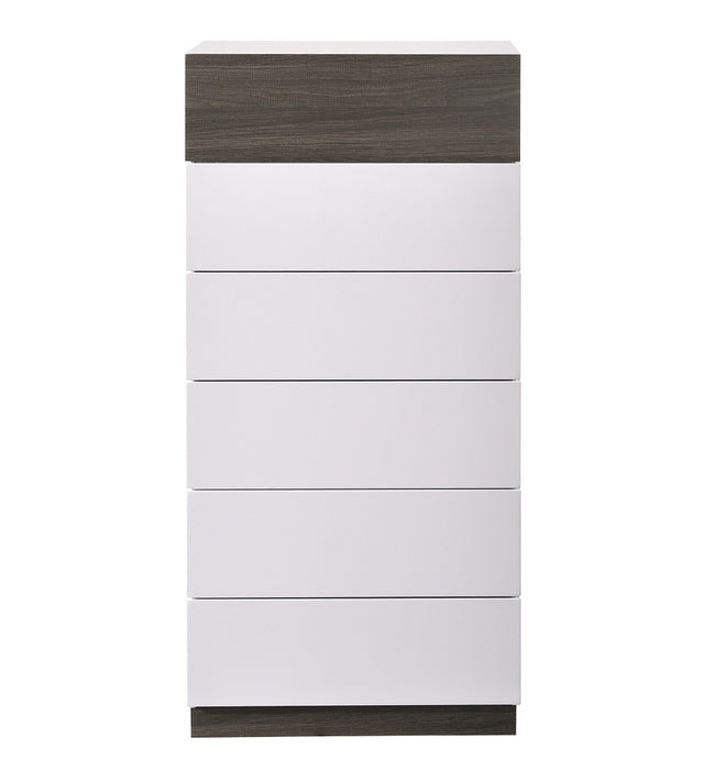 J&M Furniture - The Sanremo B Walnut and White Lacquer Drawer Chest - 18023-CH-WALNUT-WHITE - GreatFurnitureDeal