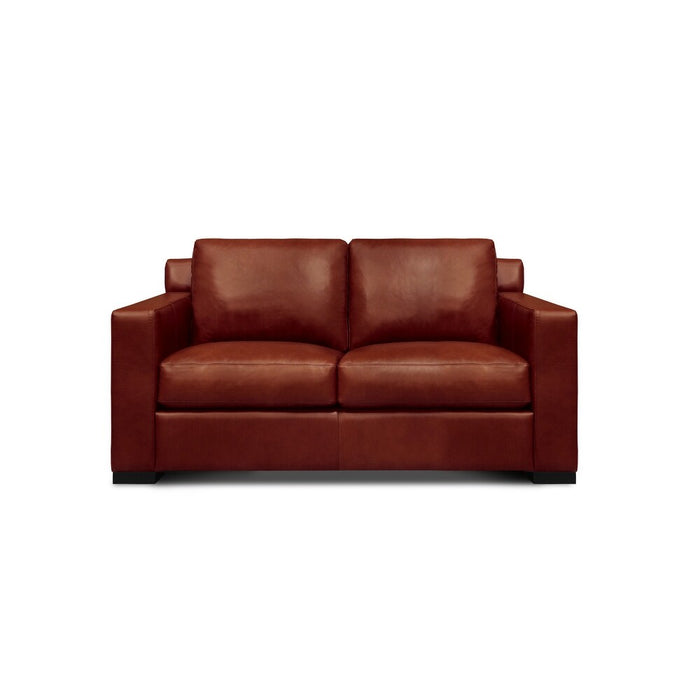 GFD Leather - Santiago 100% Top Grain Leather Loveseat, Russet Red-Brown - GTRX1-20