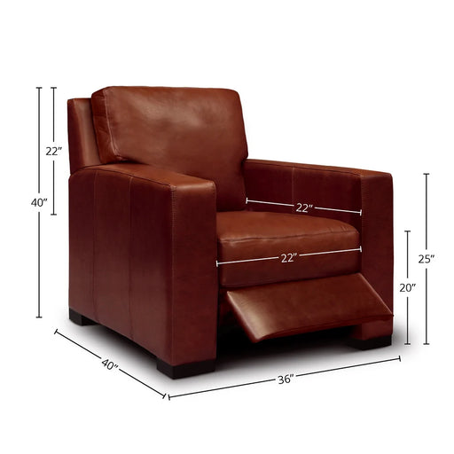 GFD Leather - Santiago Top Grain Leather Recliner - Russet Red-Brown - GTRX1-15 - GreatFurnitureDeal