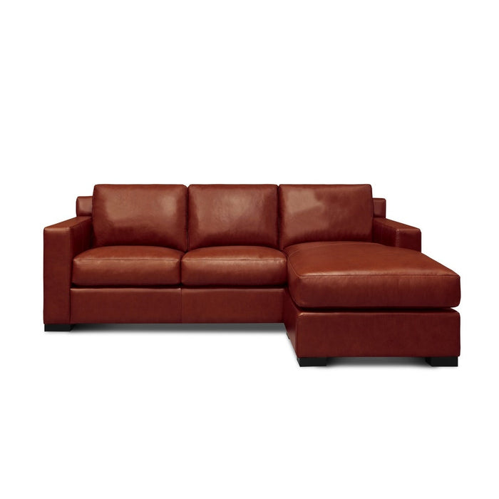 GFD Leather - Santiago Top Grain Leather Modular Sectional w/ Chaise, Russet Red-Brown - GTRX1-5A - GreatFurnitureDeal