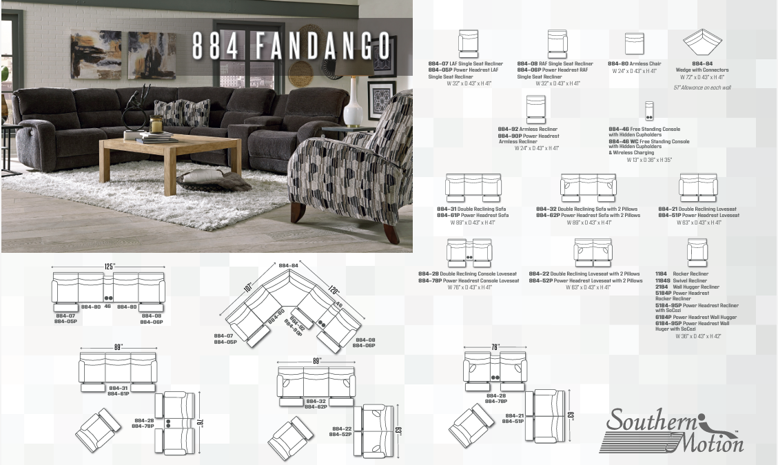 Southern Motion - Fandango Double Reclining Console Sofa in Coffee - 884-28 - GreatFurnitureDeal