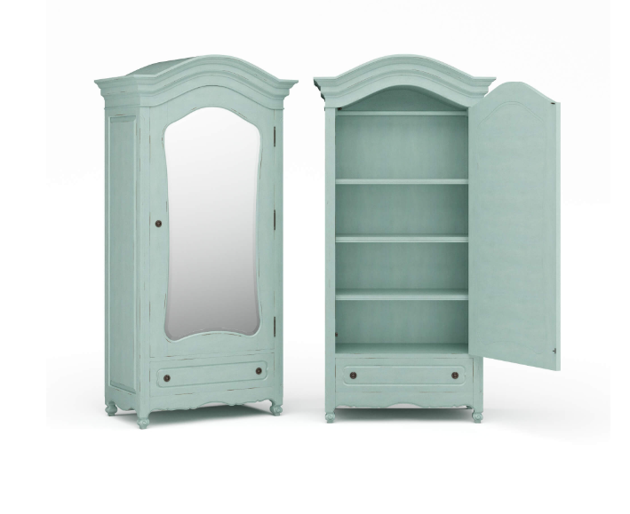 Bramble - Provence Mirror Wardrobe in Multi Color - BR-24173 - GreatFurnitureDeal