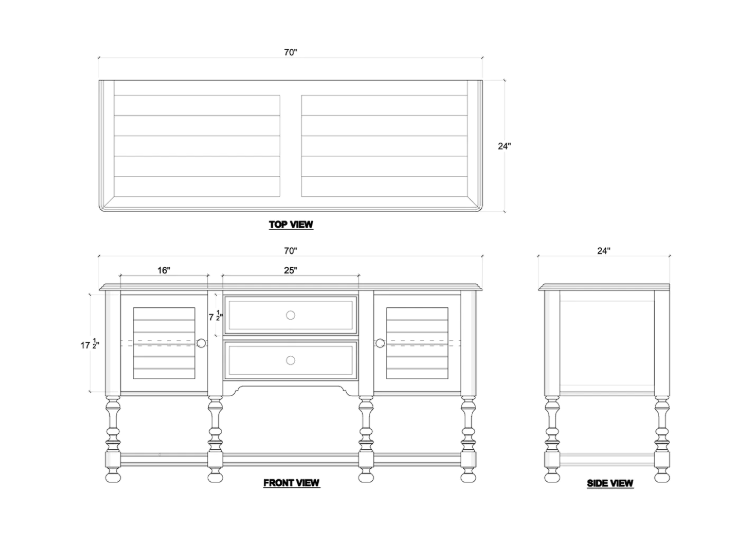Bramble - Orleans Sideboard 2 Door 2 Drawer - BR-25390 - GreatFurnitureDeal