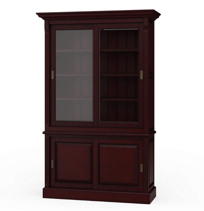Bramble - Hudson 88'' Bookcase W- 2 Sliding Doors - BR-25976 - GreatFurnitureDeal