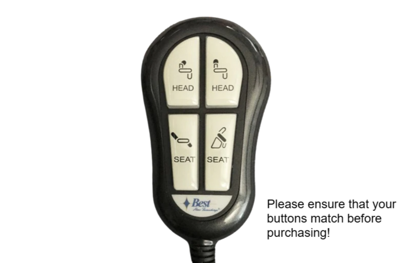 Inseat - Best Furniture and Others Replacement Lift Chair Remote with Dual Motors - 11754U / 11753U - GreatFurnitureDeal