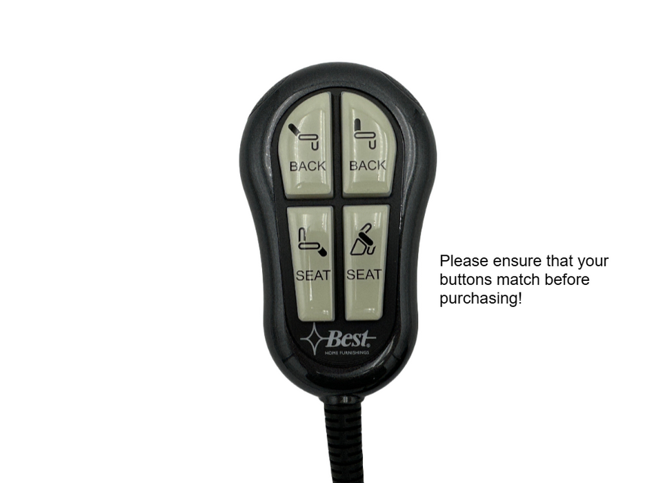 Inseat - Best Furniture and Others Replacement Lift Chair Remote with Dual Motors - 11750UX / 11750U / 11750U-00U - GreatFurnitureDeal