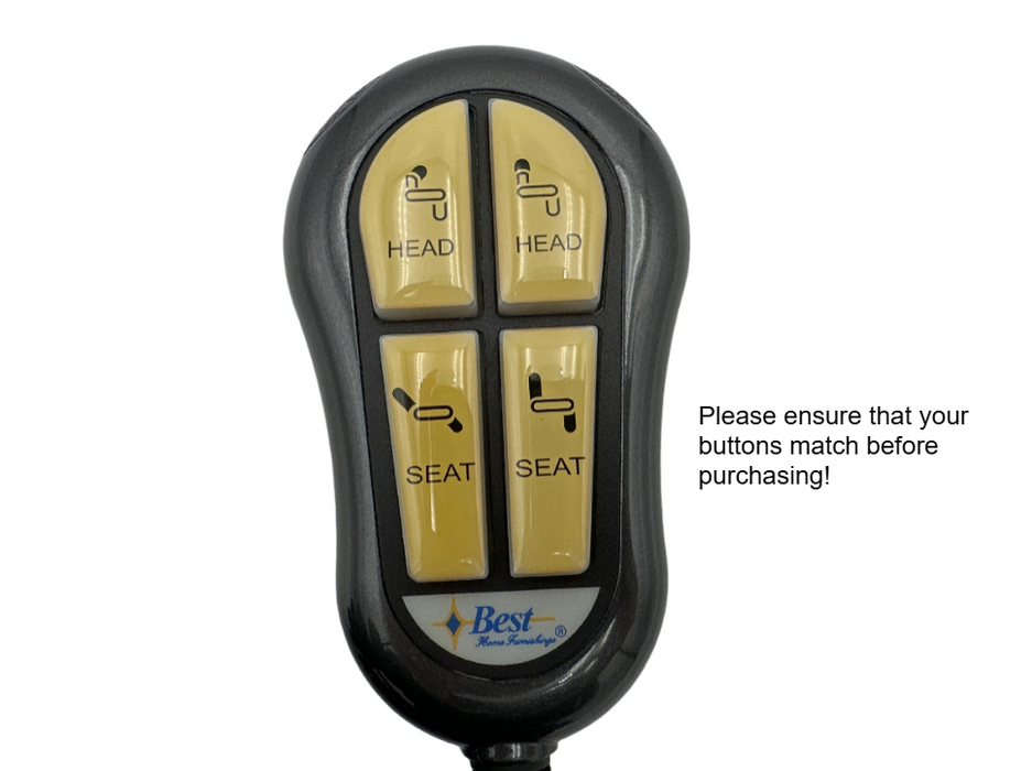 LA-Z-BOY Best Furniture INSEAT RELAXOR Hand Control 4 Button Remote - 11755 / 11755UX - GreatFurnitureDeal