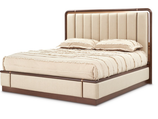 AICO Furniture - Mason Park"5 Piece Queen Channel Tufted Bedroom Set "Umber - 9094000QN4-406-5SET - GreatFurnitureDeal