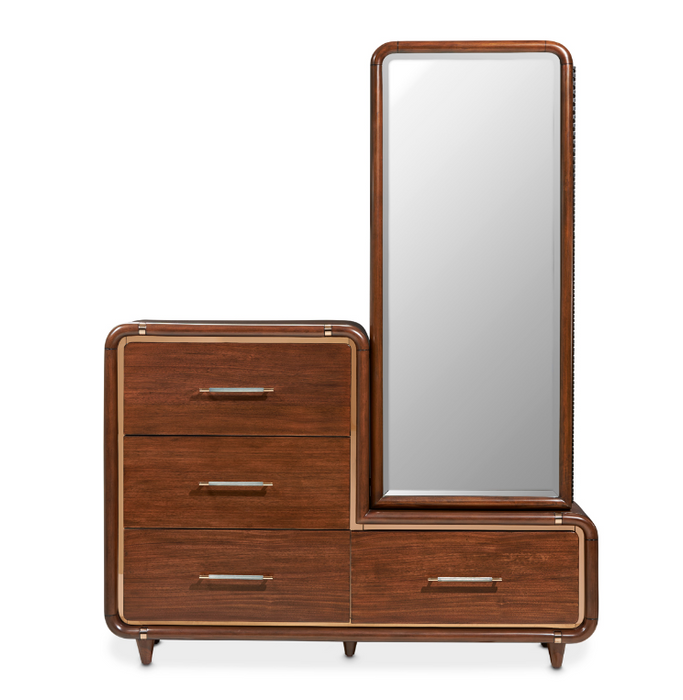 AICO Furniture - Mason Park"Offset Chest with Storage Mirror Cabinet"Umber - 9094070SA-4071-406 - GreatFurnitureDeal