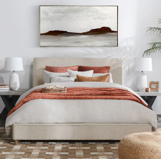 Classic Home - Tate Upholstered Queen Bed in Cream - 54003170 - GreatFurnitureDeal