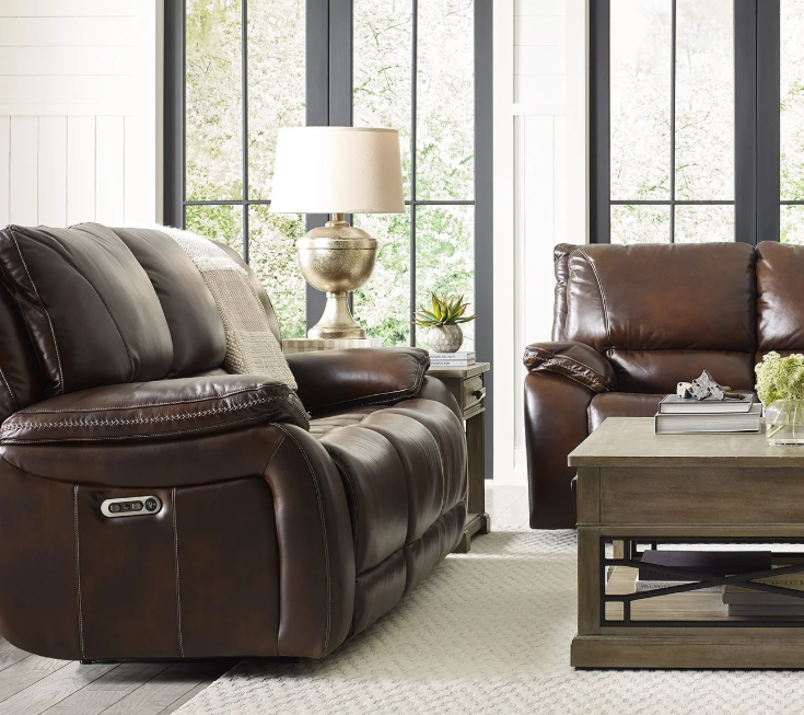 Parker Living - Vail Burnt Sienna Leather Dual Reclining Power Sofa - MVAI#832PH-BUR - GreatFurnitureDeal