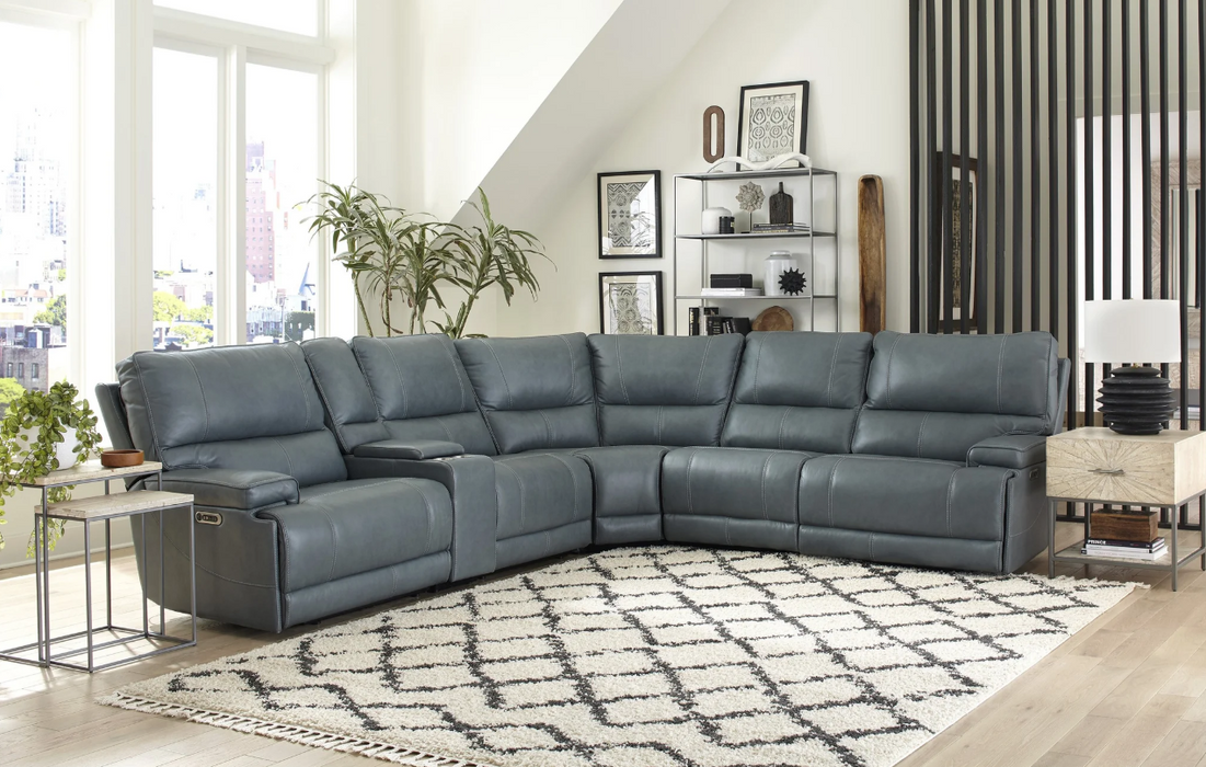Parker Living - Whitman 6 Piece Power Sectional Sofa in Verona Azure - MWHI-PACKA(H)-P50-VAZ - GreatFurnitureDeal