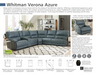 Parker Living - Whitman 6 Piece Power Sectional Sofa in Verona Azure - MWHI-PACKA(H)-P50-VAZ - GreatFurnitureDeal