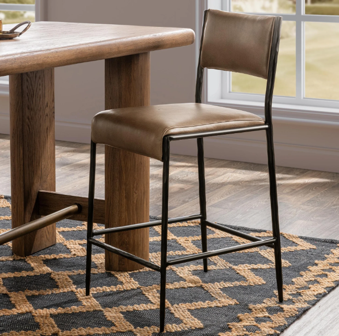 Classic Home - Kayne Leather Counter Stool - 53006247 - GreatFurnitureDeal