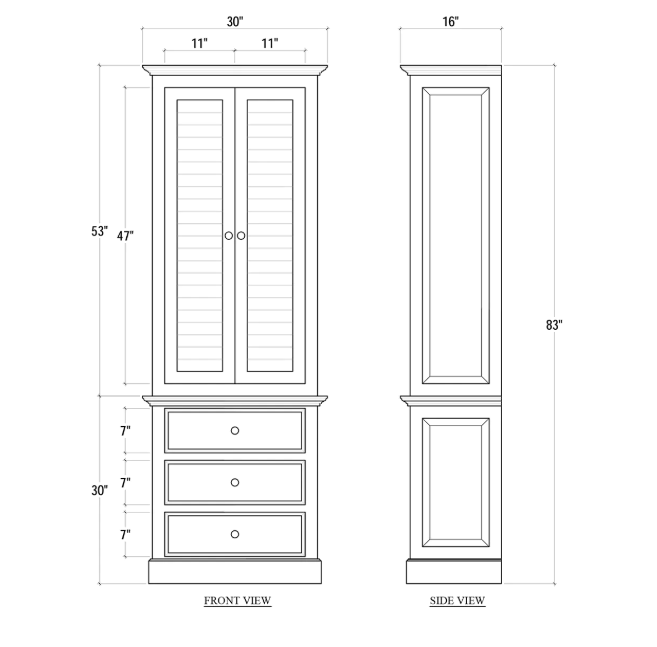 Bramble - Cottage Tall Shutter Cabinet - BR-25444 - GreatFurnitureDeal