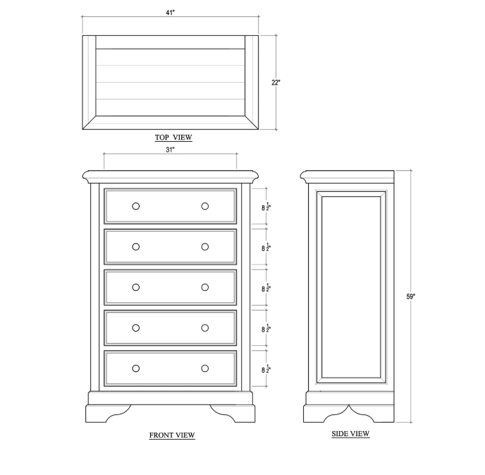 Bramble - Huntley 5 Drawer Dresser - BR-26144 - GreatFurnitureDeal