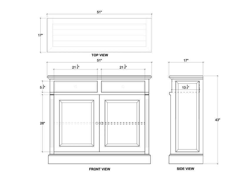 Bramble - Hudson 2 Door Sideboard - BR-26098 - GreatFurnitureDeal