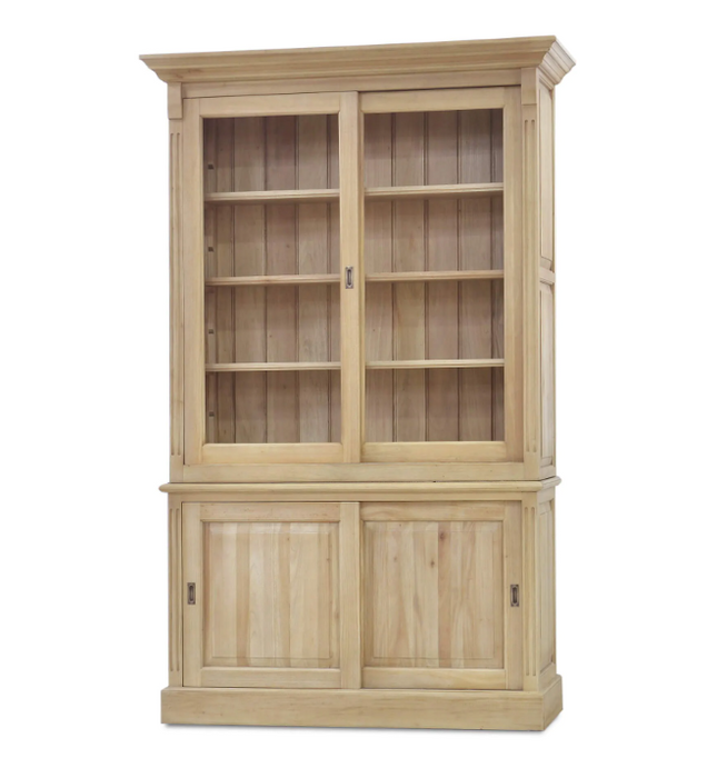 Bramble - Hudson 88'' Bookcase W- 2 Sliding Doors - BR-25976 - GreatFurnitureDeal