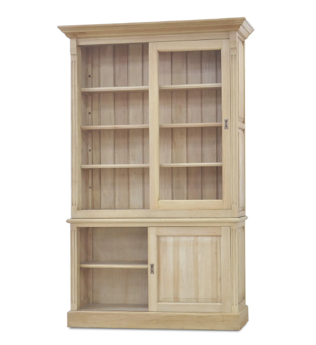 Bramble - Hudson 88'' Bookcase W- 2 Sliding Doors - BR-25976 - GreatFurnitureDeal
