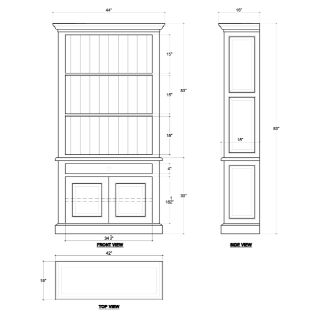 Bramble - Edwardian Bookcase in Multi Color - BR-25642 - GreatFurnitureDeal