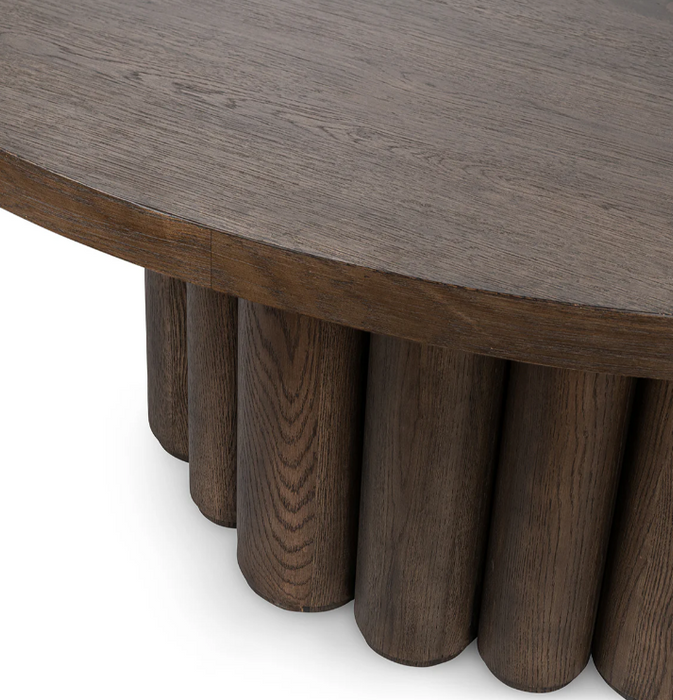 Classic Home - Tiber 70" Round Oak Veneer Wood Dining Table - 51031735 - GreatFurnitureDeal