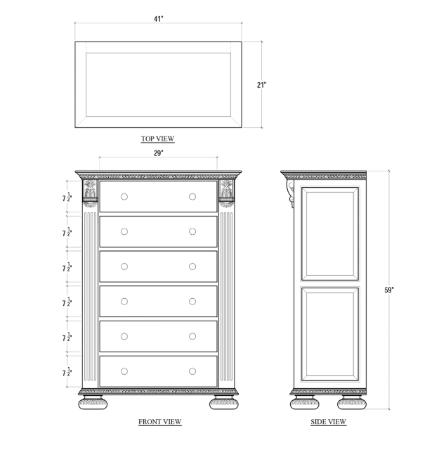 Bramble - Charleston Tall Boy Dresser in Multi Color - BR-25595 - GreatFurnitureDeal