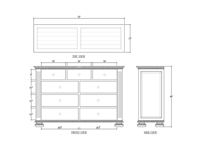 Bramble - Charleston 9 Drawer Dresser - BR-25447 - GreatFurnitureDeal