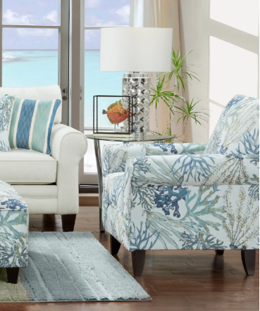 Southern Home Furnishings - Grande Glacier Accent Chair - 502 Coral Reef Oceanside - GreatFurnitureDeal